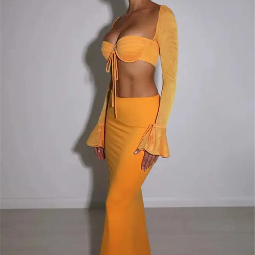 Load image into Gallery viewer, Thickened Fabric Sexy Maxi Skirt Women 2023 Autumn Winter New Solid High Waist Skinny Club Party Long Skirt Elegant
