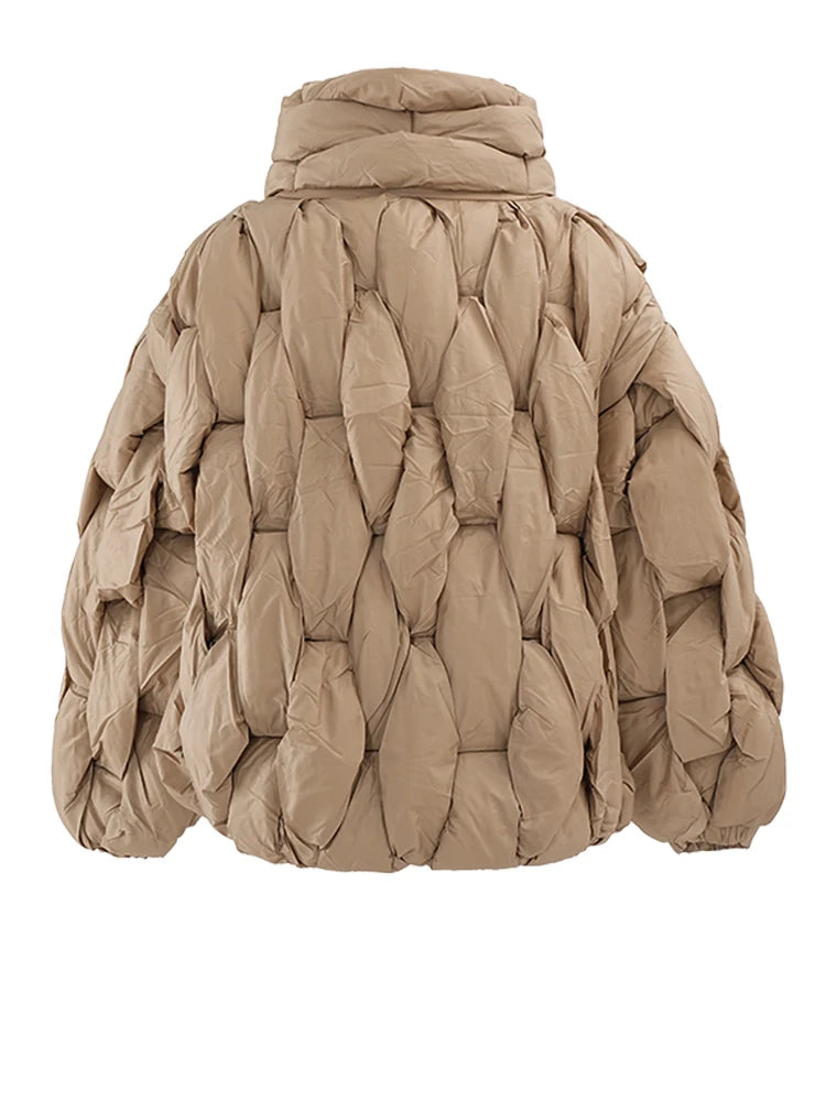 Brown Thick Big Size Keep Warm Cotton-padded Coat Long Sleeve Women Parkas Fashion Tide New Autumn Winter 2025 CP3464
