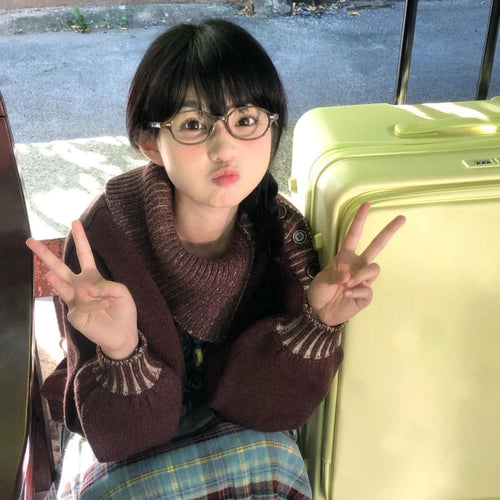 Load image into Gallery viewer, Loose Grunge Cartoon Flower Print Sweaters Y2k Aesthetic Vintage Knitted Pullovers Streetwear Patchwork Harajuku Women's Jumpers
