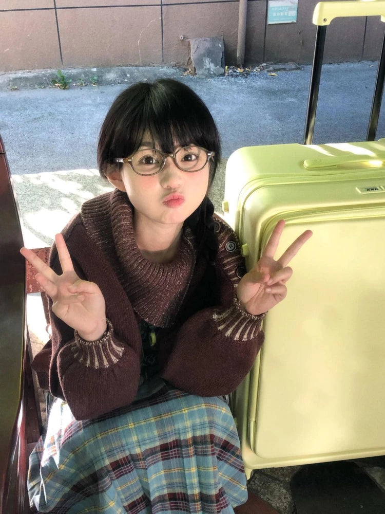 Loose Grunge Cartoon Flower Print Sweaters Y2k Aesthetic Vintage Knitted Pullovers Streetwear Patchwork Harajuku Women's Jumpers