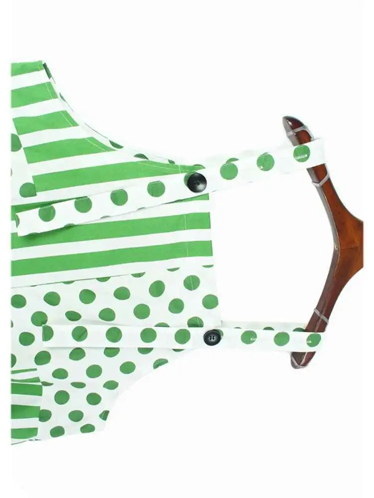 Women Black Dot Printed Big Size Pocket Strap Dress New Square Collar Sleeveless Fashion Tide Spring Autumn 2025 1DH6187