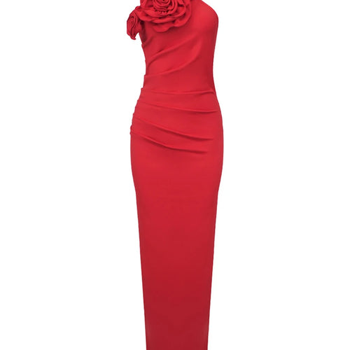 Load image into Gallery viewer, Solid Spliced Appliques Slimming Dresses For Women Halter Sleeveless High Waist Temperament Dress Female Fashion
