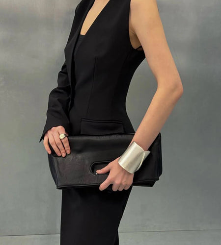 Solid Two Piece Set For Women  V Neck Sleeveless Tunic Coat High Waist Temperament Pant Sets Female Fashion Style