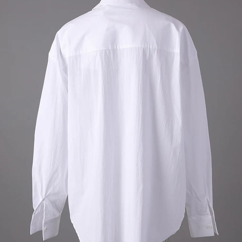 Load image into Gallery viewer, Women White Embroidery Big Size Elegant Blouse New Lapel Long Sleeve Shirt Fashion Tide Spring Autumn 2025 CPG3311
