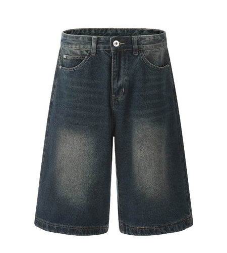 Men's Washed Denim Shorts Straight Leg Summer New American Style High Street Casual Stylish Male Loose Clothing 9W1824