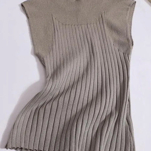 Load image into Gallery viewer, Korean Women Solid Striped Round Neck Knitted Vest 2024 Summer Sleeveless Basic Pullover Tank Tops Versatile Streetwear clothes
