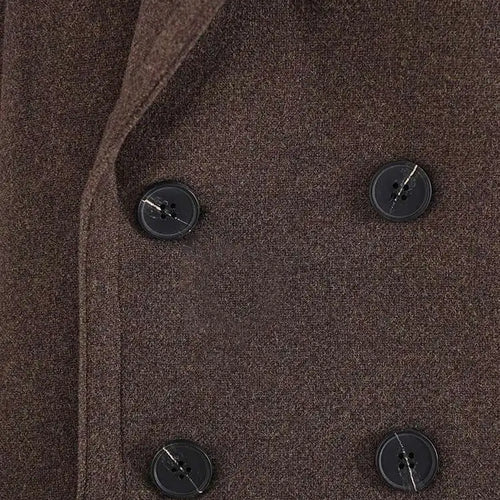 Load image into Gallery viewer, Brown Thick Big Size Double Breasted Woolen Coat New Lapel Long Sleeve Women Jacket Fashion Autumn Winter 2025 CPG2458
