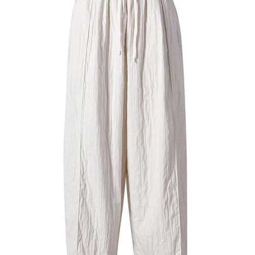 Load image into Gallery viewer, High Elastic Waist Beige Pleated Long Wide Leg Casual Pants New Trousers Women Fashion Tide Spring Autumn 2025 CPG2826
