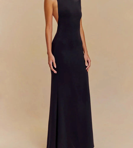 Solid Irregular Minimalist Slimming Dresses For Women O Neck Sleeve High Waist Temperament Long Dress Female New