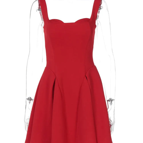 Load image into Gallery viewer, Spaghetti Strap Backless Sexy Mini Dress For Women Robe Solid Sleeveless High Waist A-line Pleated Club Party Dress
