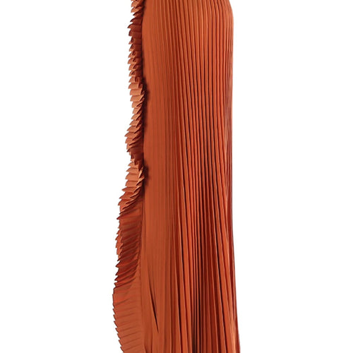 Load image into Gallery viewer, High Elastic Waist Pleated Camel Irregular Shaped Long Half-body Skirt Women Fashion Tide New Spring Autumn 2025 1DH9415
