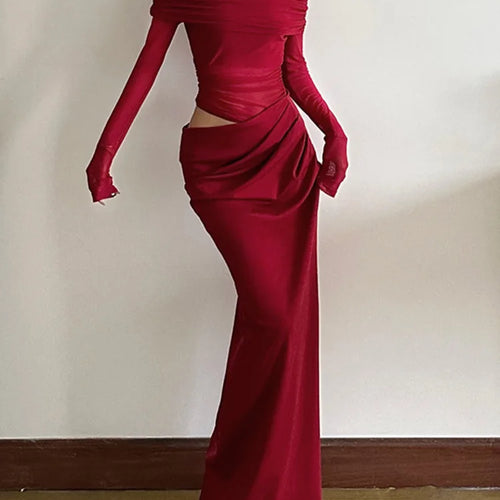 Load image into Gallery viewer, Elegant Mesh Patchwork One Shoulder Dress For Women 2025 New Women Sexy Mesh Perspective Long Dress Party Evening Dress
