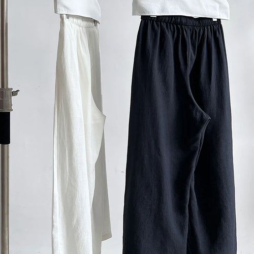 Load image into Gallery viewer, High Elastic Waist Beige Linen Drawstring Long Wide Leg Pants New Trousers Women Fashion Tide Spring Autumn 2025  1DJ0991
