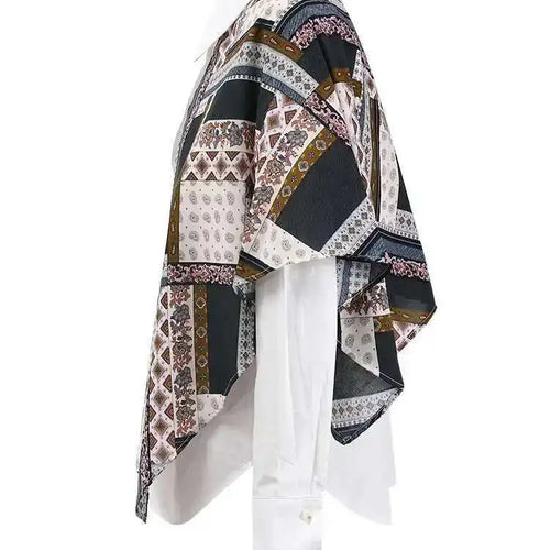 Load image into Gallery viewer, Women White Pattern Printed Irregular Big Size Blouse New Lapel Long Sleeve Shirt Fashion Tide Spring Autumn 2025 CPG1305
