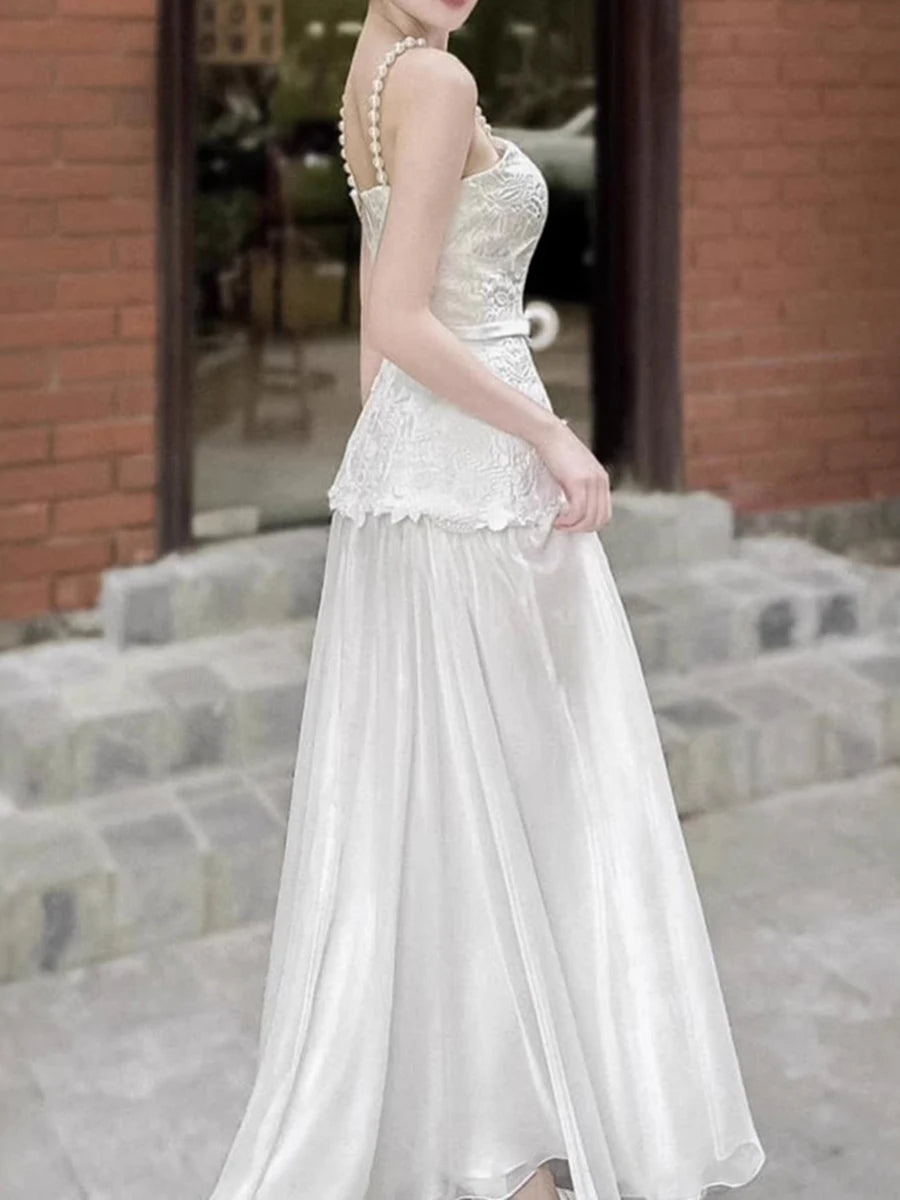 Solid Spliced Mesh Slimming Dresses For Women Strapless Sleevelss High Waist Temperament Dress Female Fashion Style