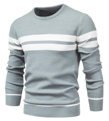 Autumn Pullover Men's Sweater O-neck Patchwork Long Sleeve Warm Slim Sweaters Men Casual Fashion Sweater Men Clothing