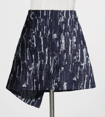 Hit Color Skirts For Women High Waist Patchwork Mini Asymmetrical Skirt Female Fashion Clothing Summer Clothes