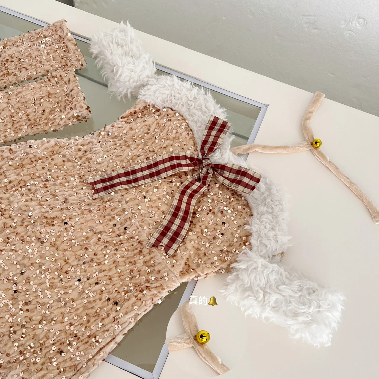 Autumn Women's Gold Patchwork Sequin Bow Backless Halter Short Dress Fashion Korean Elegant Slim Sexy Wrapped Hip Mini Dress New