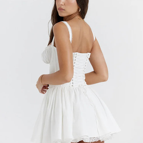 Load image into Gallery viewer, Sexy Spaghetti Strap Bodycon Women Dress Lace Patchwork Camisole Skirt Waist Backless Dress Female Party Club Vestidos
