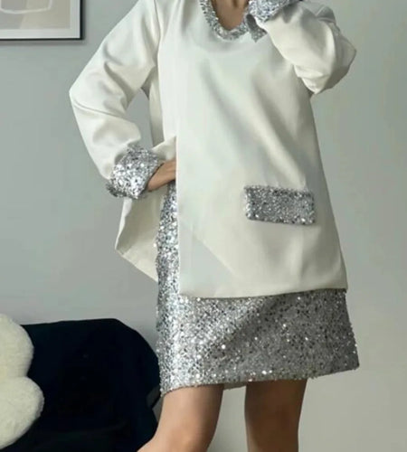 Hit Color Slimming Mini Dresses For Women V Neck Long Sleeve High Waist Temperament Dress Female Fashion Style New