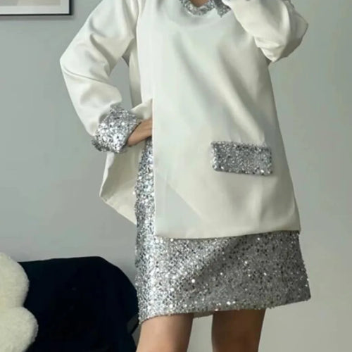 Load image into Gallery viewer, Hit Color Slimming Mini Dresses For Women V Neck Long Sleeve High Waist Temperament Dress Female Fashion Style New
