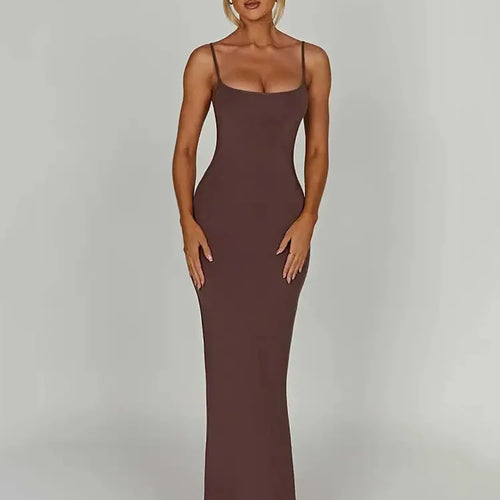 Load image into Gallery viewer, Sexy Spaghetti Strap Backless Bodycon Women Maxi Dress Slim Elegant Party Club Female Vesidos Solid Street Evening Dress
