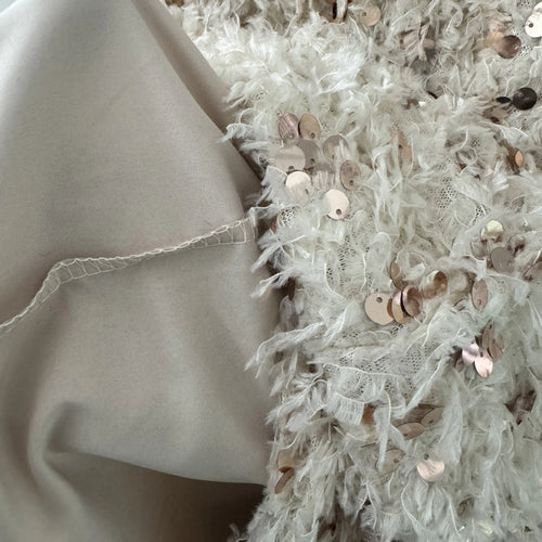 Load image into Gallery viewer, Women Beige Sequins Feather Tassels High Waist Sexy Skirt Fashion Vintage Luxury Black Straight Skirt Spring Autumn Clothing Y2k
