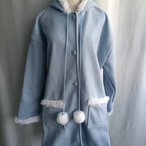 Load image into Gallery viewer, Winter Clothing Thicked Japanese Coats for Women Hooded Tweed Wool &amp; Blends 2024 Ropa Mujer Fashion Loose Sweet Jackets Tops
