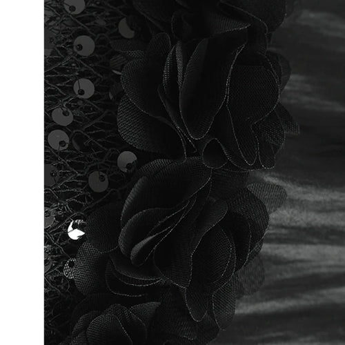 Load image into Gallery viewer, High Elastic Waist Black Button Ruffles Lace Sequins Half-body Skirt Women Fashion Tide New Spring Autumn 2025 1DJ1578
