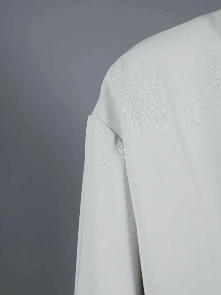 Women Beige Brief Long Big Size Elegant Blazer New Lapel Long Sleeve Jacket Fashion Tide Spring Autumn 2025 1LD1941