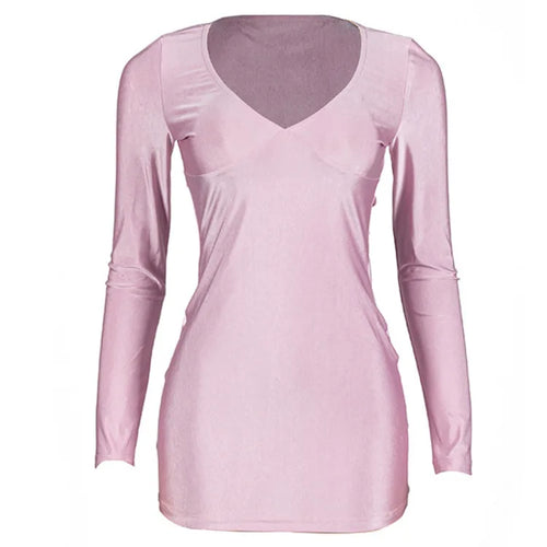 Load image into Gallery viewer, Sexy Deep V Long Sleeved Tight Elastic Short Skirt For Women's New Pullover Slim  Wrap Hip High Waist Dress Party Street
