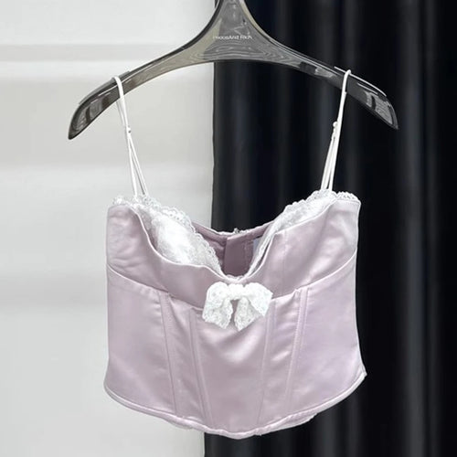 Load image into Gallery viewer, Hit Color Slimming Spliced Lace Vests For Women Strapless Sleeveless Tunic Temperament Vests Female Fashion Style
