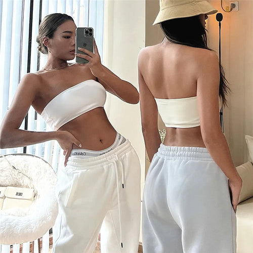 Load image into Gallery viewer, Pad Tube Tops Sports Bra Women Fitness Bra Intimate Strapless Bustier Bandeau Breathable Wrapped Chest Underwear Yoga Bra
