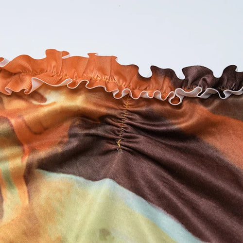 Load image into Gallery viewer, Hollow Out Print Sexy Mini Dress For Women Autumn New Off-shoulder Long Sleeve Bodycon Ruffled Slit Sexy Dress New
