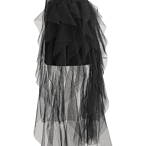 Load image into Gallery viewer, Solid Spliced Mesh Chic Skirts For Women High Waist Temperament Patchwork Zipper Slimming Skirt Female Fashion New
