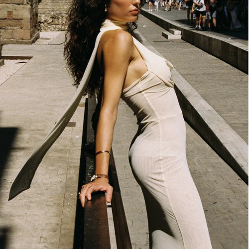 Load image into Gallery viewer, Elegant Single Shoulder Mesh Double Layer Bodycon Party Club Evening Dress Sexy Backless Vestido Autumn/Winter Clothing
