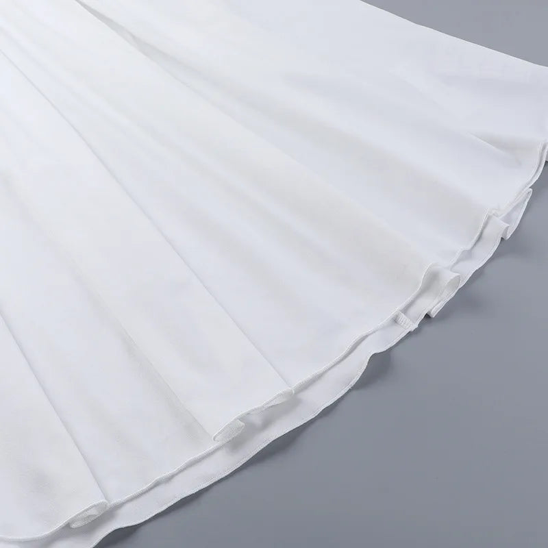 Elegant White Sundress Spaghetti Strap Backless Midi Dress For Women Fashion Sleeveless A-line Loose Long Dress New