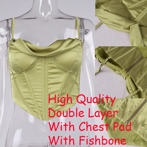 Load image into Gallery viewer, Summer Corset Top Y2k Women 2021 Lined Sexy Bodycon Top Draped Black White Female Padded Top for Party Club
