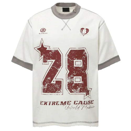 Vintage Men T-Shirt Y2K Grunge Graphic Printed Ripped Patchwork Streetwear Tshirt Hip Hop Harajuku Casual Punk Gothic Baggy Top