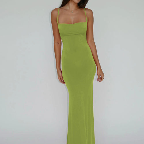 Load image into Gallery viewer, Pure Color Sleeveless Backless Elegant Sexy Bodycon Y2K Maxi Prom Dress 2025 Summer Women Clothes Birthday Party Casual
