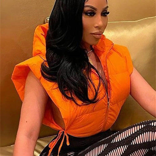 Load image into Gallery viewer, Solid Color Hooded Bread Jacket Sleeveless Vest Coat Cotton Fashion Casual Street Style For Women Daily Outing Wear
