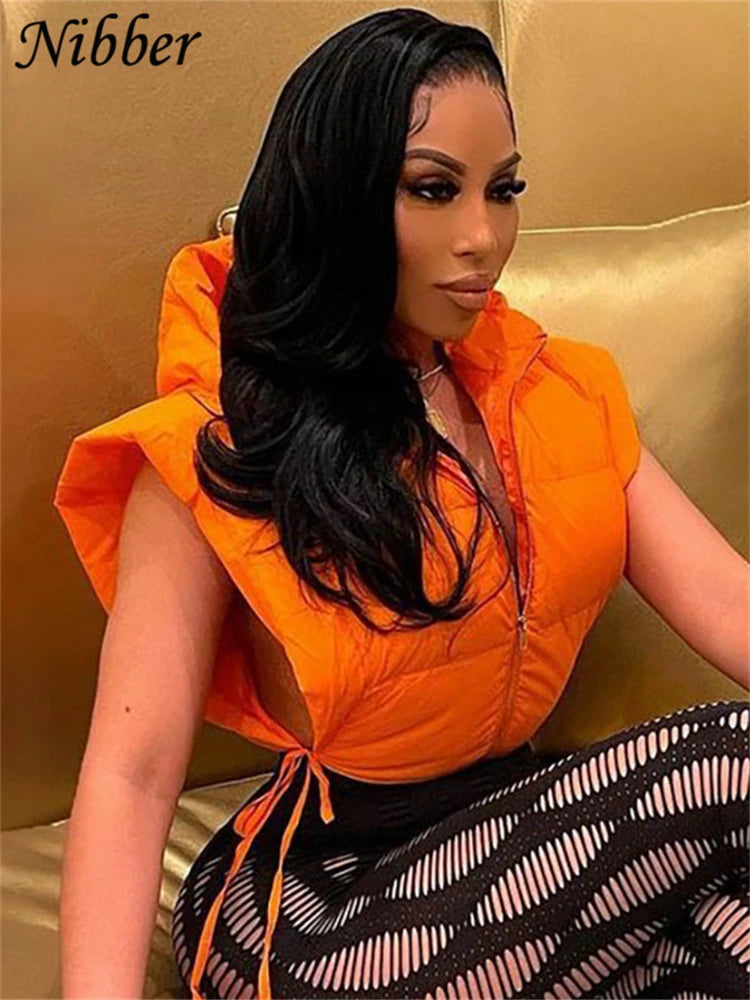 Solid Color Hooded Bread Jacket Sleeveless Vest Coat Cotton Fashion Casual Street Style For Women Daily Outing Wear