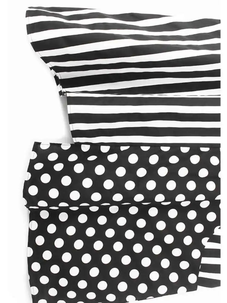 Women Black Dot Printed Big Size Pocket Strap Dress New Square Collar Sleeveless Fashion Tide Spring Autumn 2025 1DH6187