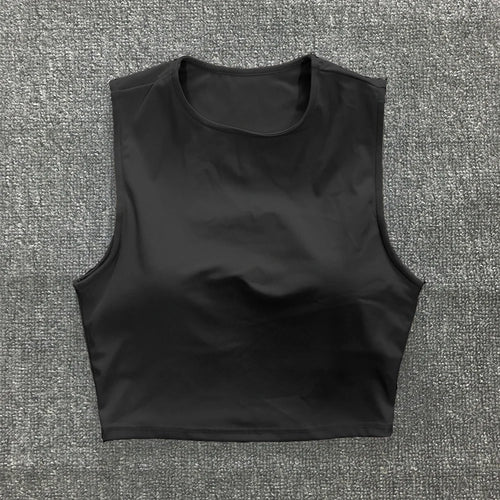 Load image into Gallery viewer, Nude Pad Yuma Nylon Pad Women Vintage Windbreaker Sport Bra Skin Tank Sports Running Vest Fitness Yoga Sleeve Crop Tops
