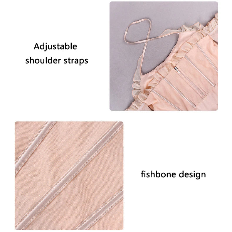 Long Sleeve Corset Tops Trendy Naked Off The Shoulder Ladies Stylish Ruched Halter Neck Top