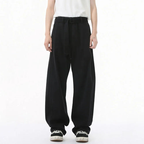 Load image into Gallery viewer, Men's Jeans Straight Leg Design New Korean Handsome Solid Color Denim Pants Belt Loose Fashion Male Bottoms Spring 9W1590
