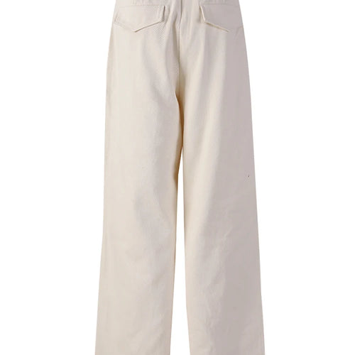 Load image into Gallery viewer, High Waist Beige Brief Pocket Pleated Long Wide Leg Pants New Trousers Women Fashion Tide Spring Autumn 2025 26D5510
