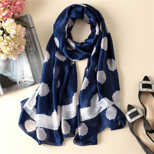 Load image into Gallery viewer, Fashion Women 100% Pure Silk Scarf Female Luxury Brand Print Paisley Foulard Shawls and Scarves Beach Cover-Ups SFN163
