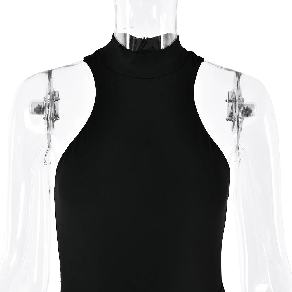 Women Sexy Party Club Evening Bodycon Sleeveless Long Dress Backless Soild Color Elegant Summer Dress