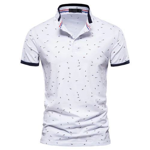 Load image into Gallery viewer, Casual Printed Polo Shirts Men Slim Fit Stand Collar Cotton Men&#39;s T-Shirt New Summer High Quality Classic Men Clothing

